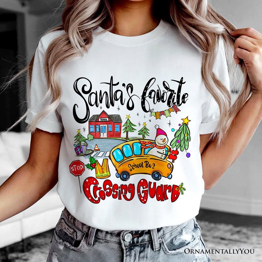Santa's Favorite Crossing Guard T-Shirt, Merry Christmas School Zone Tee T-Shirts OrnamentallyYou 