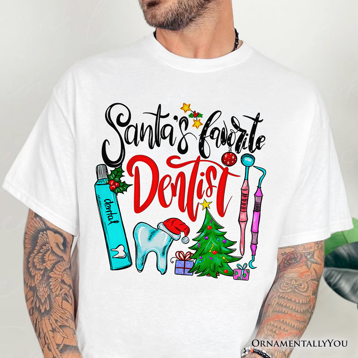 Santa’s Favorite Dentist T-Shirt, Jolly Holiday Tee