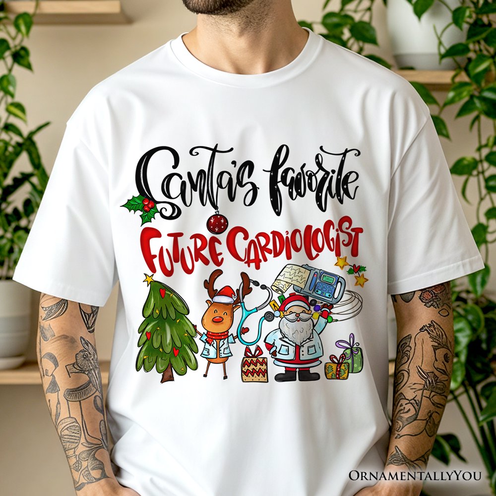 Santa's Favorite Future Cardiologist T-Shirt, Merry Christmas Cardiac Tee T-Shirts OrnamentallyYou 