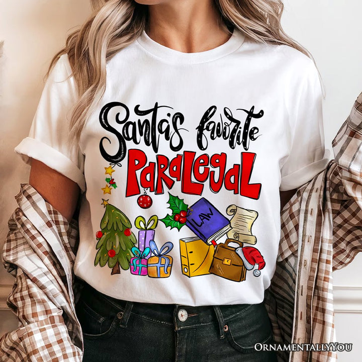 Santa's Favorite Paralegal T-Shirt, Merry Christmas Legal Briefs Tee T-Shirts OrnamentallyYou 