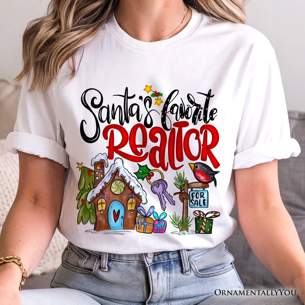 Santa’s Favorite Realtor T-Shirt, Merry Christmas Home Tee T-Shirts OrnamentallyYou 