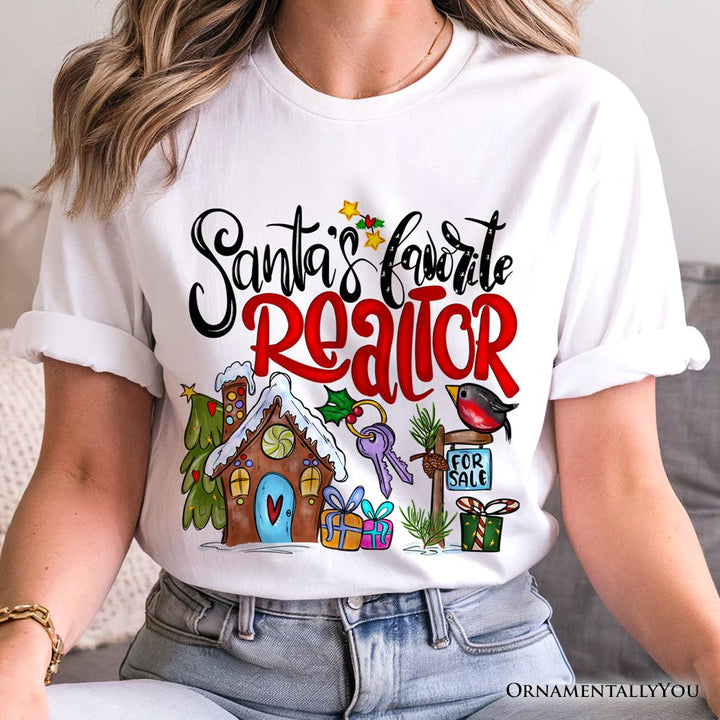 Santa’s Favorite Realtor T-Shirt, Merry Christmas Home Tee T-Shirts OrnamentallyYou 