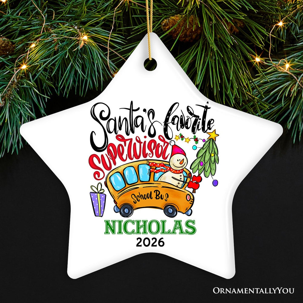 Santa’s Favorite Supervisor Leadership Recognition Keepsake Personalized Ornament, Colorful Mentorship Appreciation Gift Ceramic Ornament OrnamentallyYou Star 