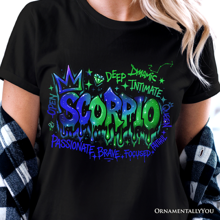 Scorpio Graffiti Zodiac T-Shirt, Street Style Astrology Horoscope Tee