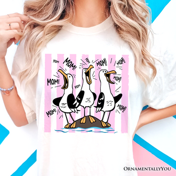 Seagull Mom Coquette T-Shirt, Funny Beach Tee for Mothers