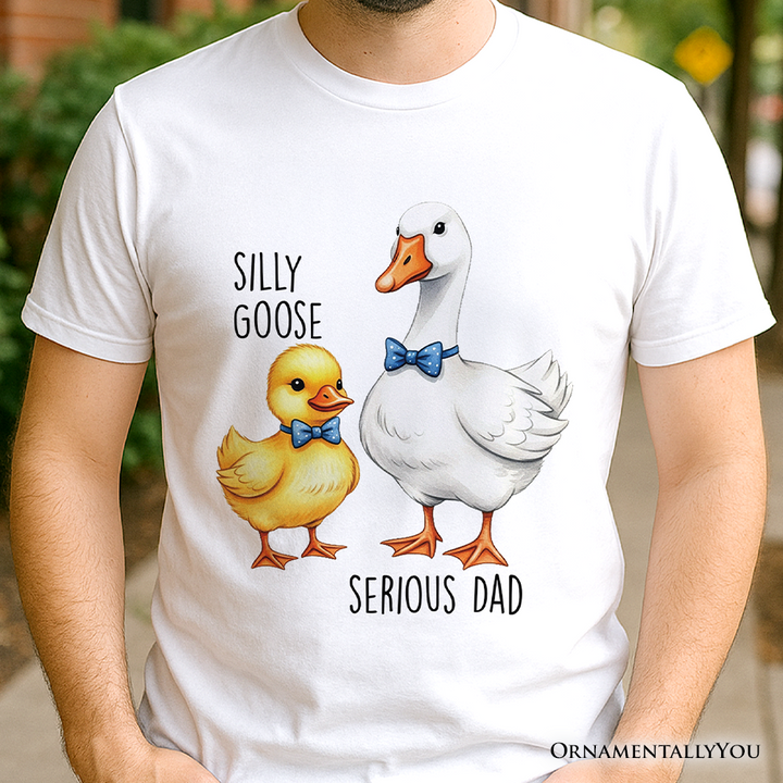 Silly Goose Serious Dad Tie T-Shirt, Cute Duo Fathers Tee