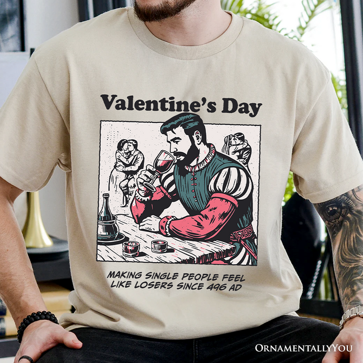 Single People Comic Loser Valentine T-Shirt, Funny Anti-Valentine Tee