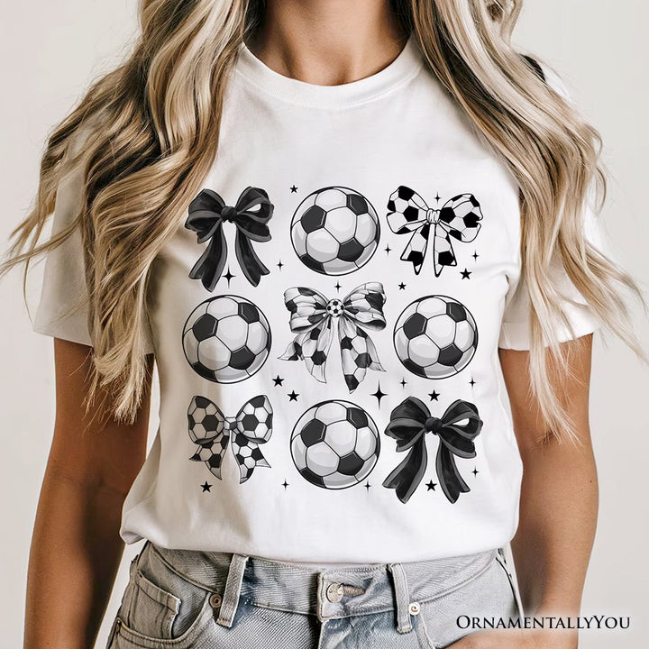 Soccer Balls Coquette Bows T-Shirt, Sports Mom Tee T-Shirts OrnamentallyYou 