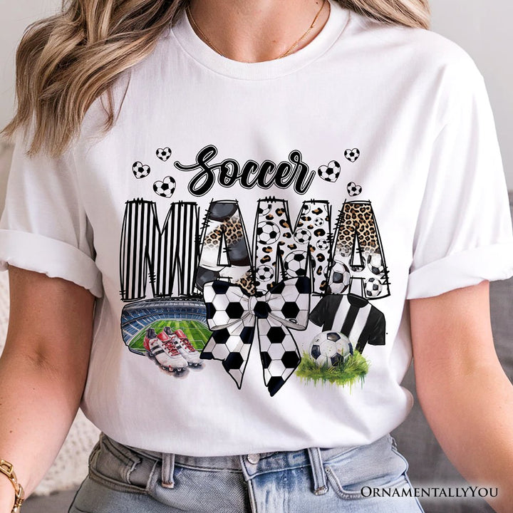 Soccer Mama Coquette Bow T-Shirt, Game Day Mom Life Tee T-Shirts OrnamentallyYou 
