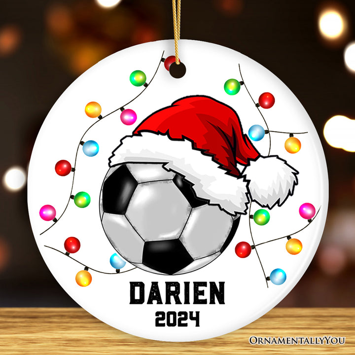 Soccer Ornament Customized with Player and Team, Custom Keepsake Coaches Gift