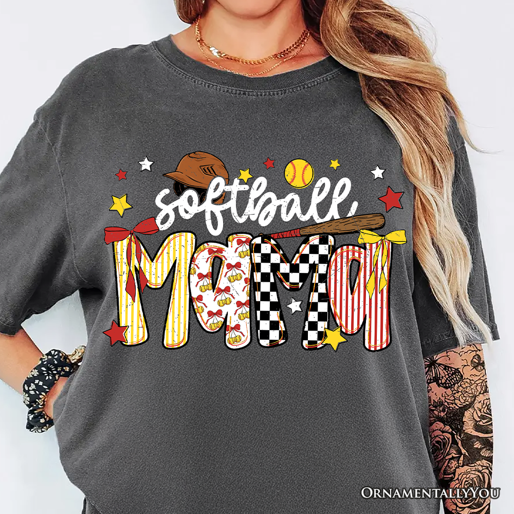 Softball Mama Game Day T-Shirt, Retro Sports Mom Tee
