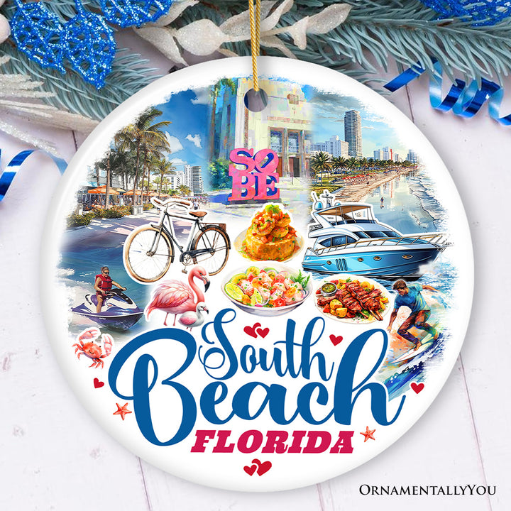 South Beach Artistic Culture Christmas Ornament, Florida Souvenir and Gift