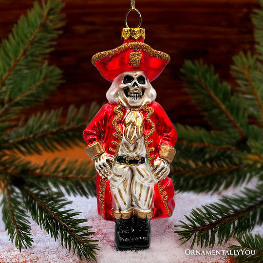Spooky Pirate of the High Seas Glass Ornament, Creepy Halloween Tree Decoration Glass Ornament OrnamentallyYou 