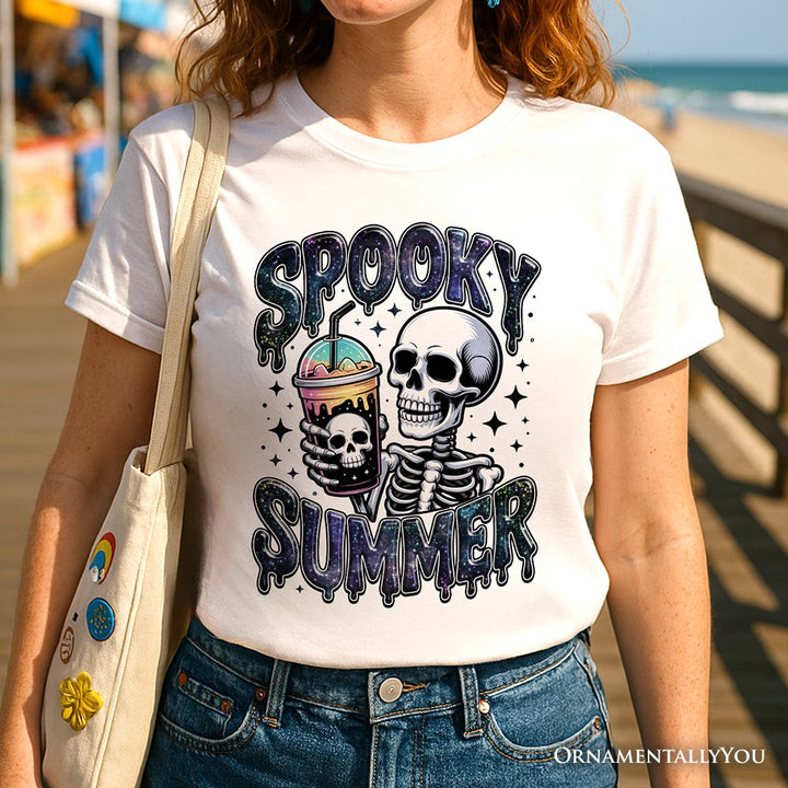 Spooky Summer Skeleton T-Shirt, Snarky Halloween Tee for Coffee and Horror Fanatics T-Shirts OrnamentallyYou 