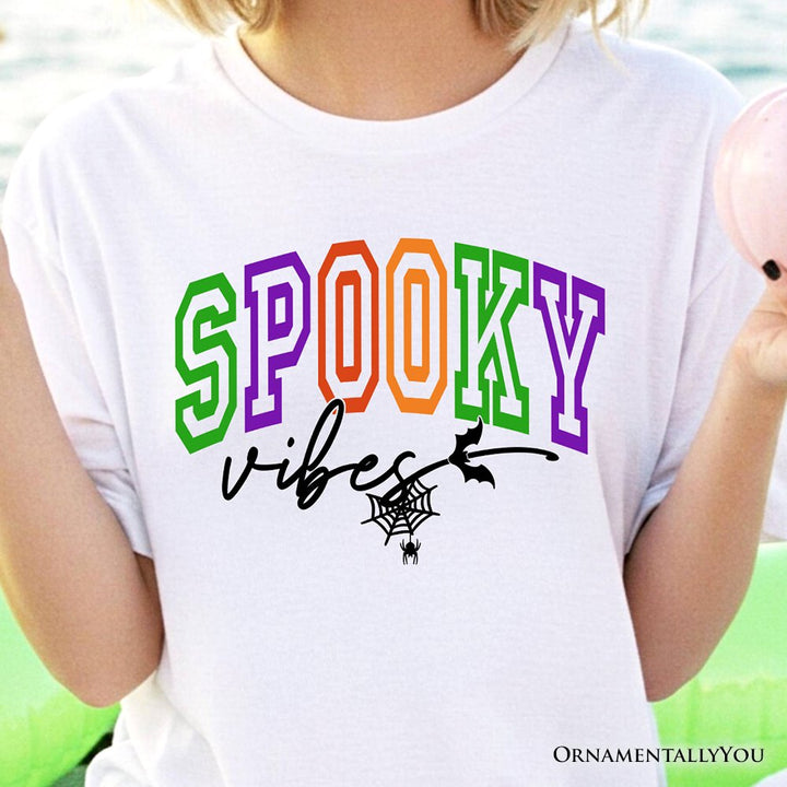 Spooky Vibes Sports Lettering T-Shirt, Colorful Halloween Tee T-Shirts OrnamentallyYou 
