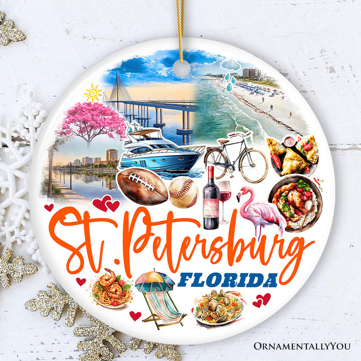 St. Petersburg Christmas Ornament, Florida's Gulf Coast City Souvenir and Decor