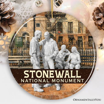 Stonewall National Monument Ornament, New York Historic Landmark Pride Tribute Christmas Keepsake and Travel Souvenir Ceramic Ornament OrnamentallyYou 