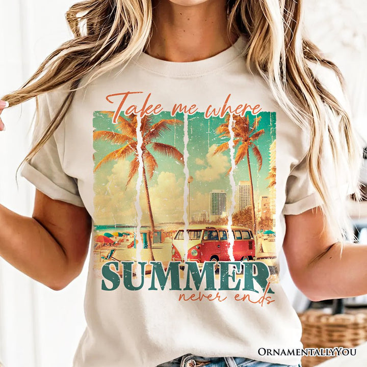 Summer Never Ends T-Shirt, Vintage White and Natural Van Tee T-Shirts OrnamentallyYou 