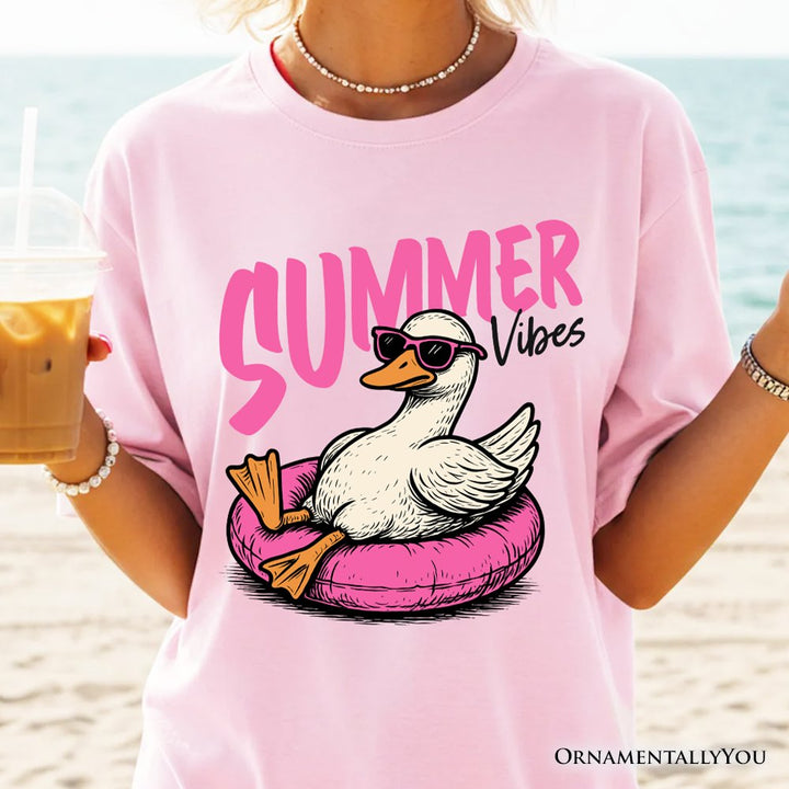 Summer Vibes Goose T-Shirt, Funny Beach Vacation Tee T-Shirts OrnamentallyYou 