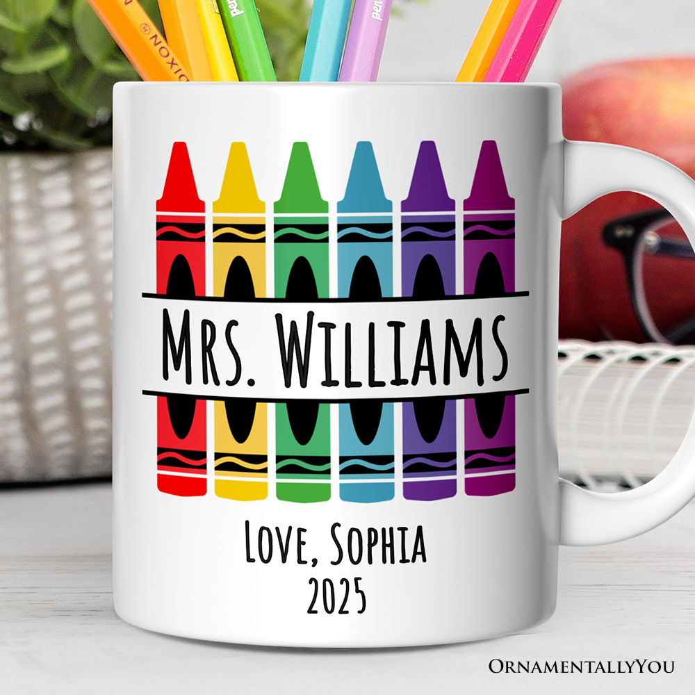 Teacher Personalized Christmas Mug, School Theme Appreciation Gift