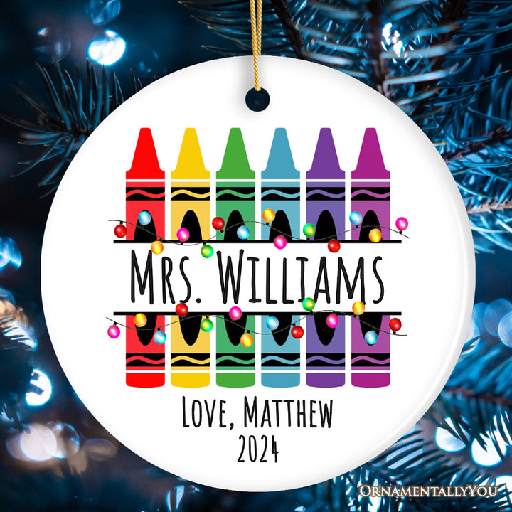 Teacher Personalized Christmas Ornament, School Theme Appreciation Gift