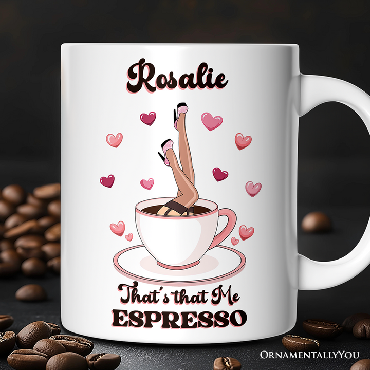 That’s That Me Expresso Vibe Personalized Mug, Retro Girls Valentine and Galentine Gift With Custom Name