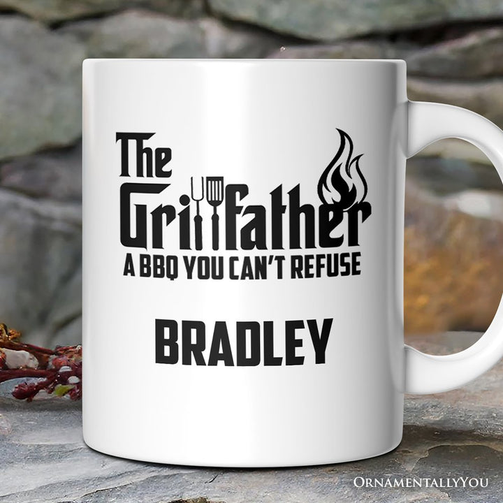 The Grillfather Personalized Mug, BBQ Dad Gift with Custom Name Personalized Ceramic Mug OrnamentallyYou Customized 