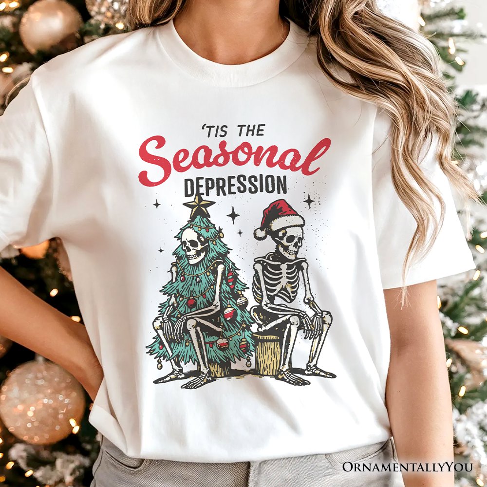 Tis the Seasonal Depression T-Shirt, Dark Humor Christmas Tee for Festive Mood Swingers T-Shirts OrnamentallyYou 