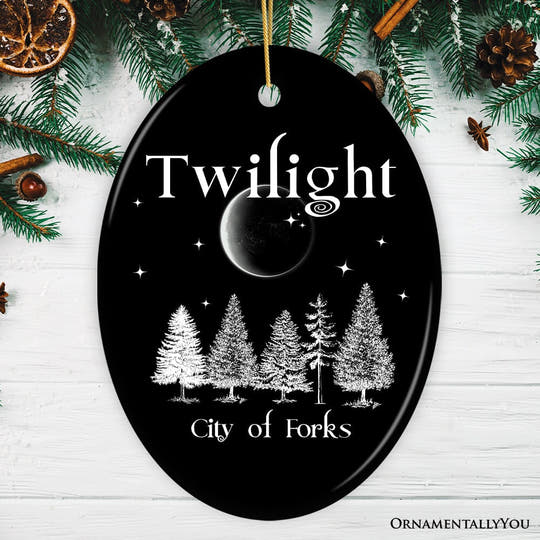 Twilight City of Forks Ornament, Teenage Girl Christmas Gift Ceramic Ornament OrnamentallyYou Oval 