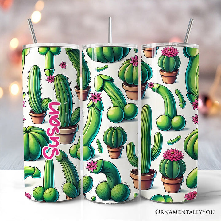 Valentine Adult Humor 20oz Personalized Tumbler With Lid and Stainless Steel Straw, Funny Cactus Gift Cup Tumbler OrnamentallyYou Customized 