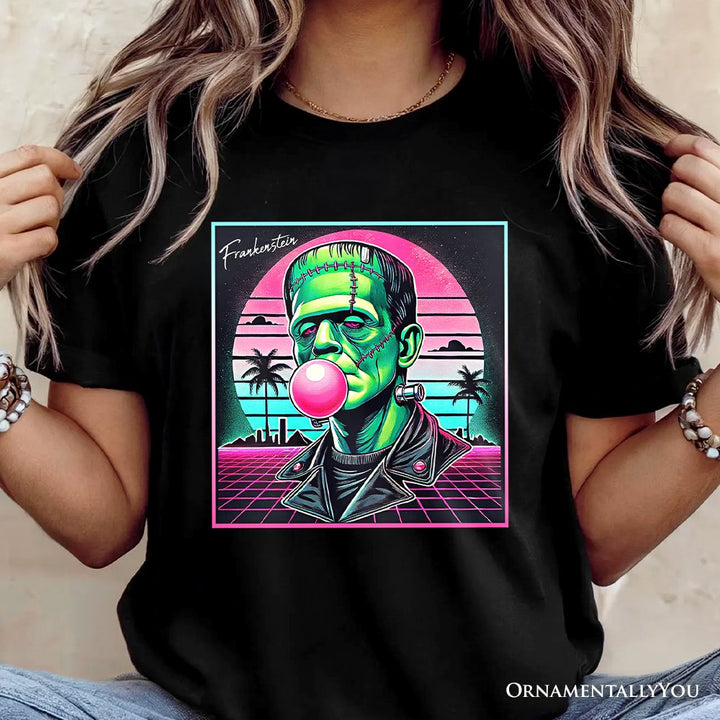 Vaperwave Frankenstein Retro Neon Horror T-Shirt, Synthwave 80's Styled Classic Halloween Tee T-Shirts OrnamentallyYou 