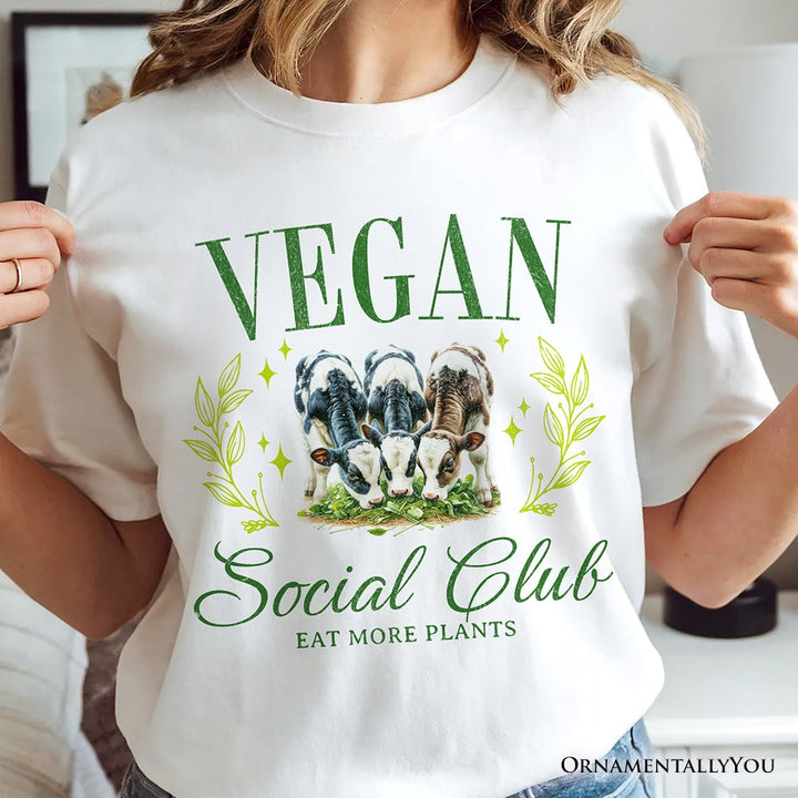Vegan Social Club T-Shirt, Cute Plant Based Vegetarian Animal Lover Tee T-Shirts OrnamentallyYou 