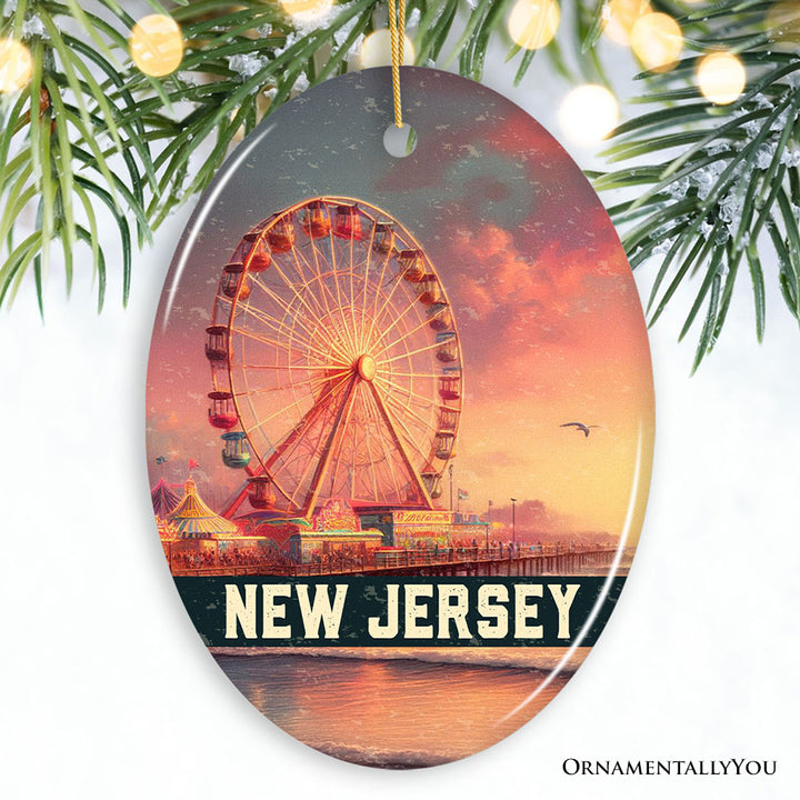 Vibrant The Wheel New Jersey Ornament, Atlantic City Shore Christmas Gift and East Coast Souvenir