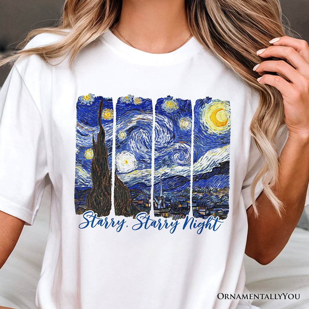 Vincent Van Gogh The Starry Night T-Shirt, Famous Painting Tee T-Shirts OrnamentallyYou 