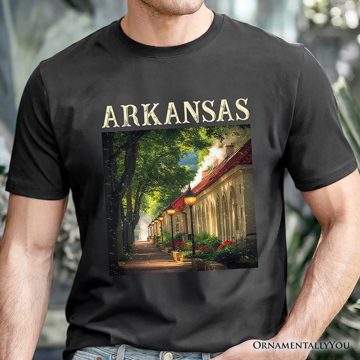 Vintage Arkansas State Hot Springs T-Shirt, Bathhouse Row Tee and Scenic Landmark Keepsake Souvenir