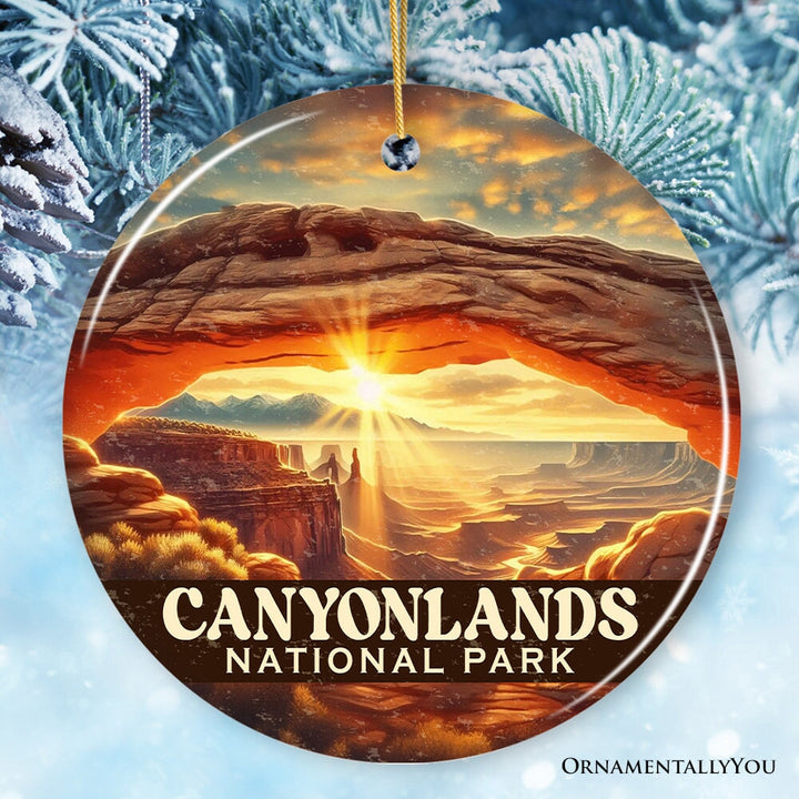 Vintage Canyonlands National Park Ornament, Utah Desert Sunrise Christmas Gift and Scenic Travel Souvenir Ceramic Ornament OrnamentallyYou 