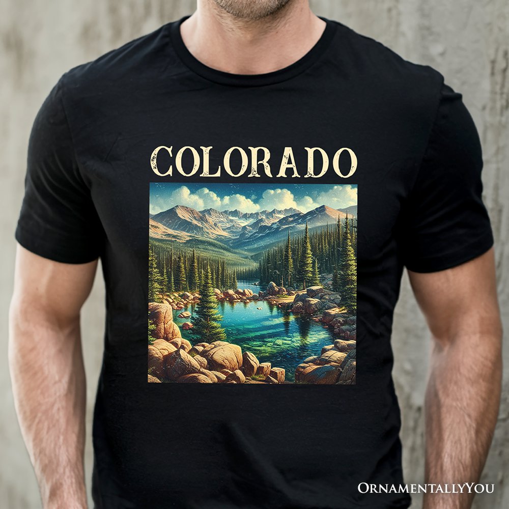 Vintage Colorado State Wilderness T-Shirt, Alpine Lake Tee and Rocky Mountains Keepsake Souvenir T-Shirts OrnamentallyYou 