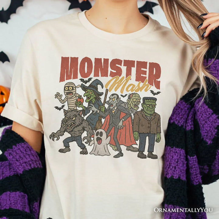 Vintage Monster Mash T-Shirt, Retro Halloween Friends Tee T-Shirts OrnamentallyYou 