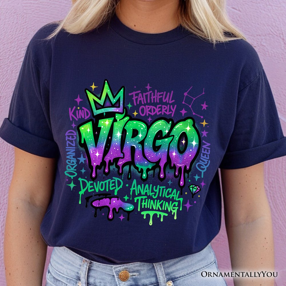 Virgo Graffiti Zodiac T-Shirt, Street Style Astrology Horoscope Tee T-Shirts OrnamentallyYou 