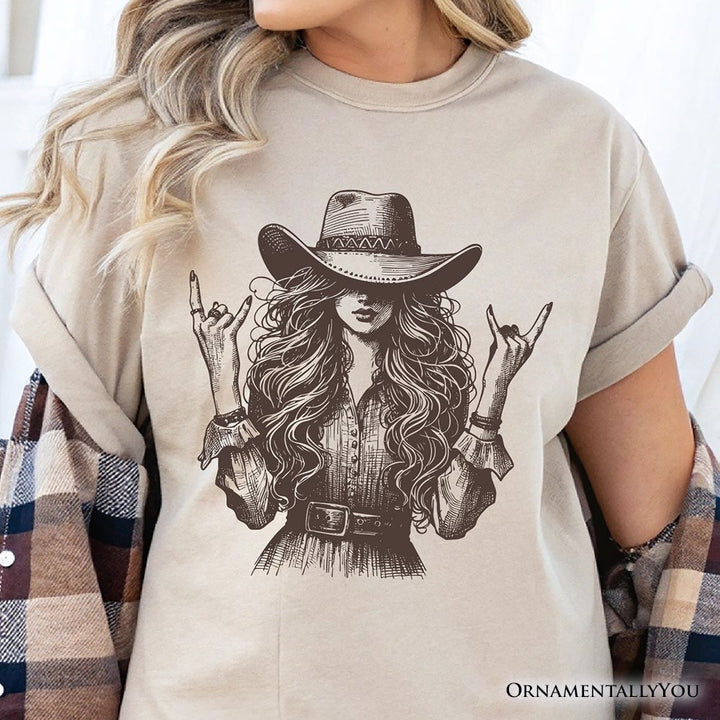 Western Cowgirl Rocker T-Shirt, Country Rodeo Style Tee T-Shirts OrnamentallyYou 