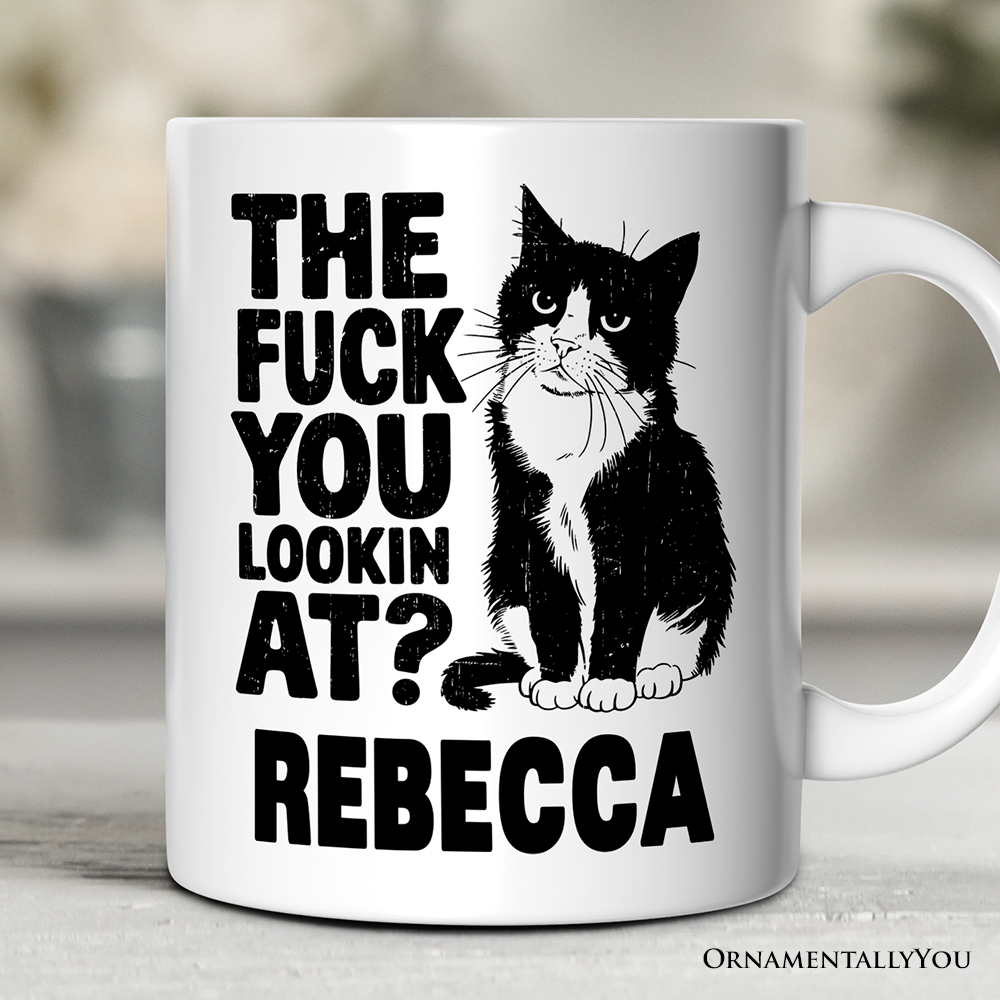 What Are You Looking At Personalized Mug, Cat Lover Gift With Custom Name