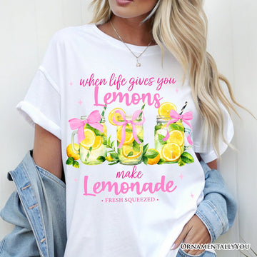 When Life Gives You Lemons Make Lemonade T-Shirt, Coquette White, Natural and Black Summer Girl Tee T-Shirts OrnamentallyYou 