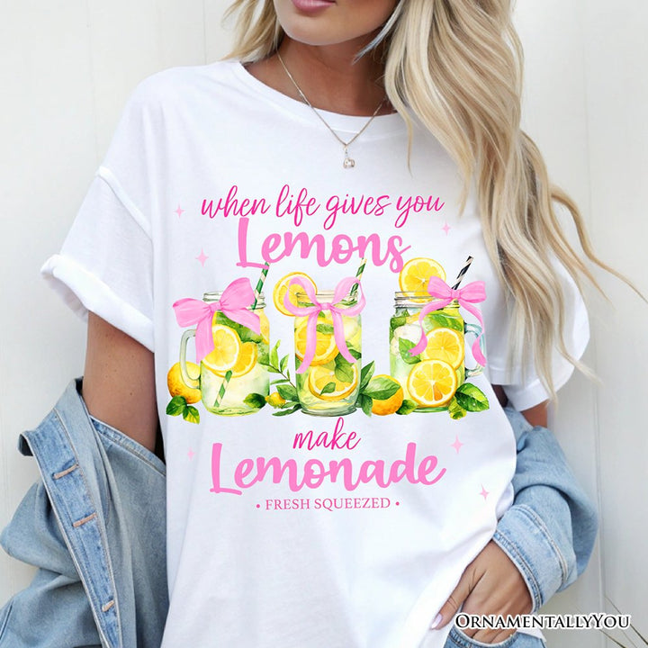When Life Gives You Lemons Make Lemonade T-Shirt, Coquette White, Natural and Black Summer Girl Tee T-Shirts OrnamentallyYou 