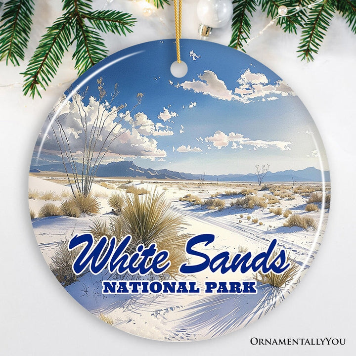 White Sands National Park Scenic Ceramic Ornament, New Mexico Souvenir Christmas Decoration Ceramic Ornament OrnamentallyYou Circle 