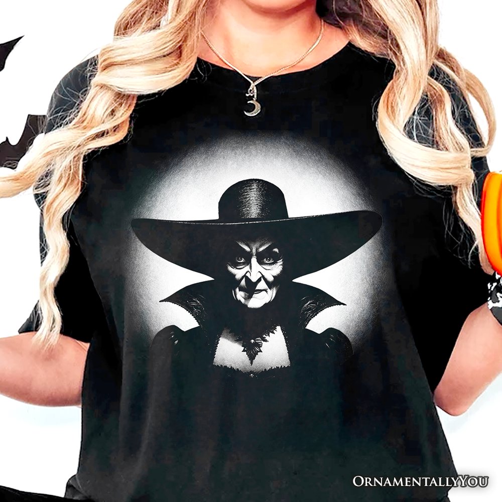Witch Spooky Portrait T-Shirt, Horror Villain Theme Halloween Tee T-Shirts OrnamentallyYou 