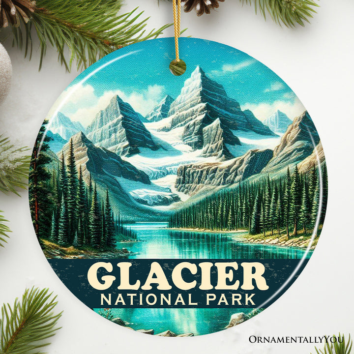 Wondrous Glacier National Park Ornament, Montana Mountain View Christmas Gift and Adventure Keepsake