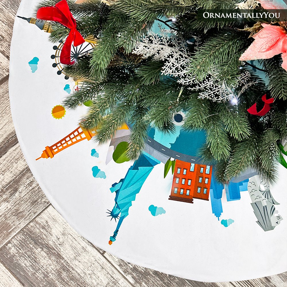 World Landmark Christmas Tree Skirt Tree Skirt Nantong Prince Home Fashion Co., Ltd. 