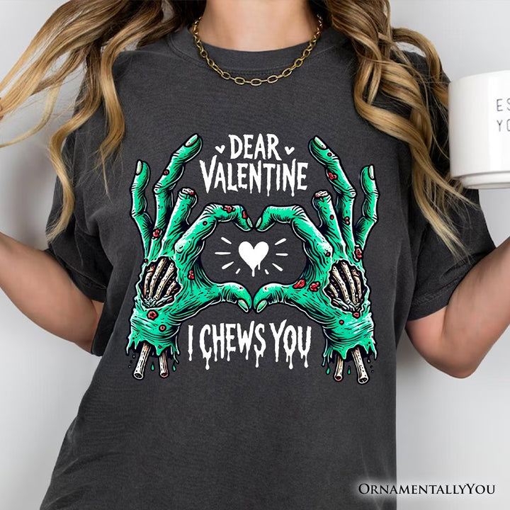 Zombie Valentine Hands I Chews You T-Shirt, Funny Tee for Horror Spring Season T-Shirts OrnamentallyYou 