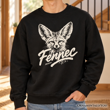Fennec Fox Desert Sweatshirt, Vintage Wildlife Animal Graphic Sweater
