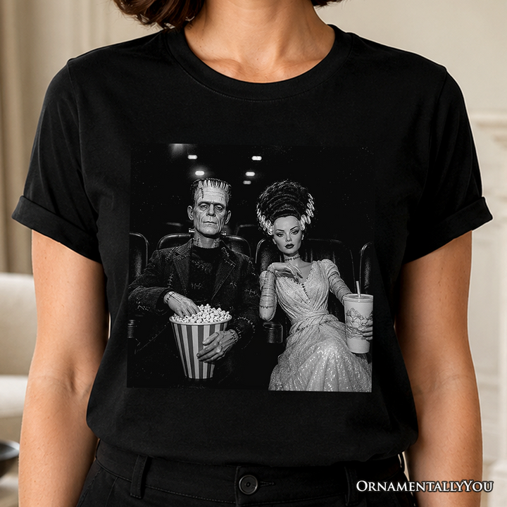 Frankenstein Movie Date Night T-Shirt, Vintage Horror Couple Cinema Tee
